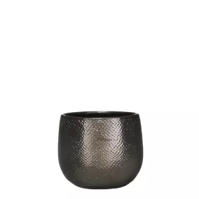 Pot rond céramique Gabriel bronze ø18 x h.16 cm