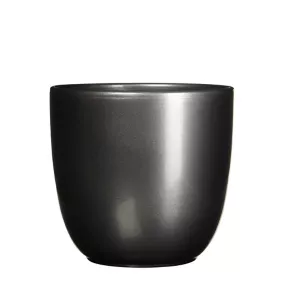 Pot rond céramique Tusca anthracite ø28 x h.25 cm