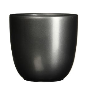 Pot rond céramique Tusca anthracite ø35 x h.31,5 cm