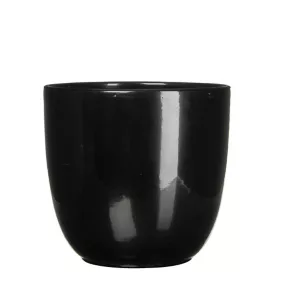 Pot rond céramique Tusca noir ø28 x h.25 cm