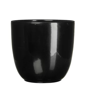 Pot rond céramique Tusca noir ø31 x h.28,5 cm
