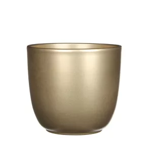 Pot rond céramique Tusca or ø19,5 x h.18,5 cm