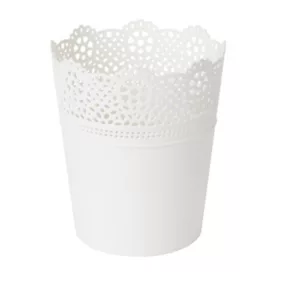 Pot rond dentelle plastique blanc ø12 cm