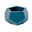 Pot rond émaillé motifs géométriques bleu ø9 cm