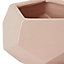 Pot rond émaillé motifs géométriques rose ø9 cm