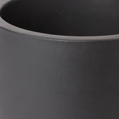 Pot rond émaillé noir ø12 cm avec soucoupe