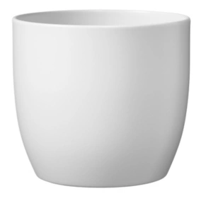 Pot rond en céramique, blanc ø12 cm, H.12,5 cm, 1400 ml