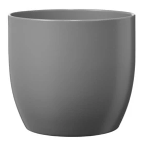 Pot rond en céramique, gris ø12 cm, H.12,5 cm, 1400 ml