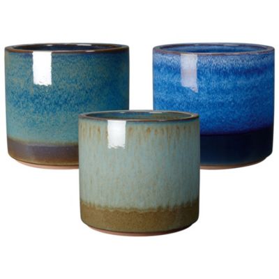 Pot rond en terre cuite coloris assortis ø30cm Deroma Océan