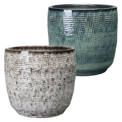 Pot rond en terre cuite coloris assortis ø50,5cm Deroma Teal