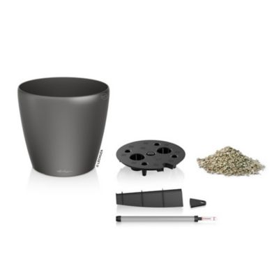 Pot rond Lechuza Premium LS anthracite métallisé Ø60 x h.55,5 cm