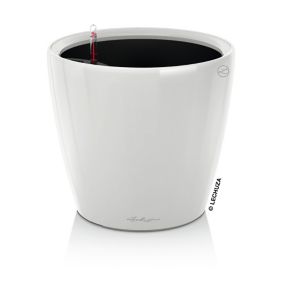 Pot rond Lechuza Premium LS blanc brillant Ø43 x h.40 cm