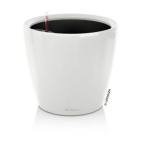Pot rond Lechuza Premium LS blanc brillant Ø50 x h.47 cm