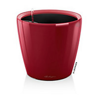 Pot rond Lechuza Premium LS rouge scarlet brillant Ø28 x h.26 cm