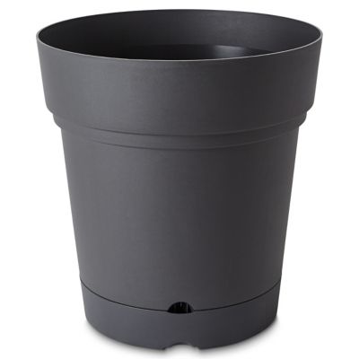 Pot rond plastique à réserve d'eau Blooma Nurgul gris foncé ø58 x h.58 cm