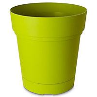 Pot rond plastique à réserve d'eau Blooma Nurgul vert ø58 x h.58 cm