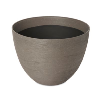 Pot rond plastique Blooma Momoka gris lisere ø50 x h.37 cm