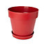 Pot rond plastique Blooma Nurgul rouge ø40 x h. 36 cm