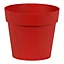Pot rond plastique Eda Toscane rouge rubis Ø15 x h.13 cm