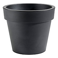 Pot rond plastique Euro3Plast Ikon noir perle ø80 x h.71 cm