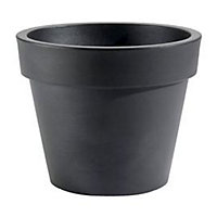 Pot rond plastique Euro3Plast Simple noir perle ø40 x h.35 cm