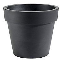 Pot rond plastique Euro3Plast Simple noir perle ø60 x h.52 cm