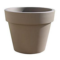 Pot rond plastique Euro3Plast Simple tourterelle ø40 x h.35 cm