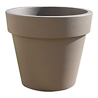 Pot rond plastique Euro3Plast Simple tourterelle ø60 x h.52 cm