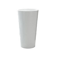 Pot rond plastique Euro3Plast Tuit blanc Ø40 x h.75 cm