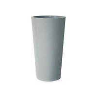 Pot rond plastique Euro3Plast Tuit cendre Ø33 x h.61 cm