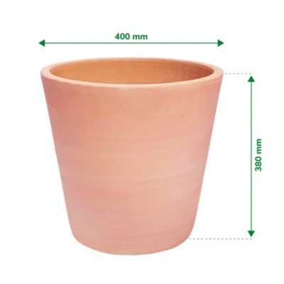 Pot rond terre cuite Blooma Mali effet blanchi ø40 x h.38 cm