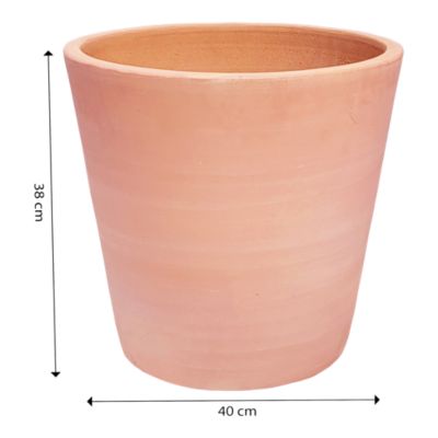 Pot rond terre cuite Blooma Mali effet blanchi ø40 x h.38 cm