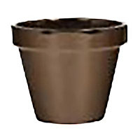 Pot rond terre cuite émaillée mordoré Ø23 x h.19,2 cm