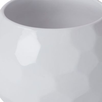 Pot sphérique nid d'abeille blanc ø14 cm