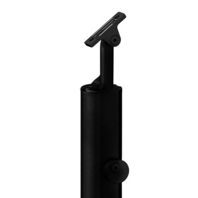 Poteau à plat pour balustrade FORTIA aluminium noir H.97,1 cm