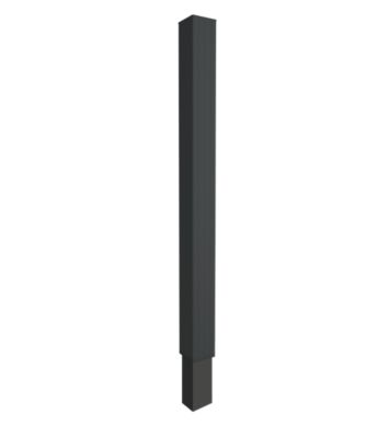 Poteau aluminium à sceller gris RAL 7021 - 15 x 15 x 260 cm 4ALU