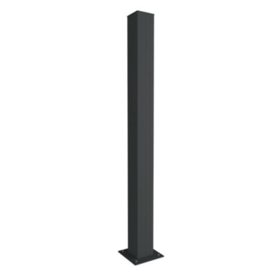 Poteau aluminium sur platine gris RAL 7021 - 15 x 15 x 180 cm 4ALU