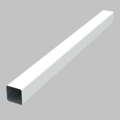 Poteau Belty 18 x 18 cm en aluminium à sceller - Hauteur 250 cm - Blanc