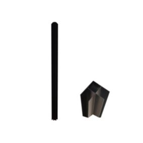 Poteau d'angle pour verrière atelier en aluminium thermolaqué 105 cm noir - BAYVIEW