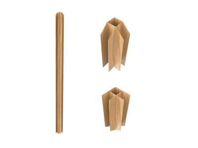 Poteau d'angle pour verrière atelier en aluminium thermolaqué 130 cm naturel clair - BAYVIEW