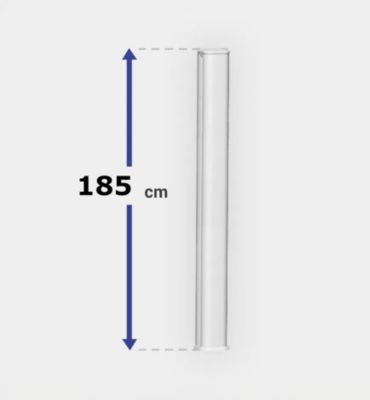 Poteau de clôture PVC avec renfort acier H 185 x L 4 cm blanc pour clôture PVC à ajourage horizontal