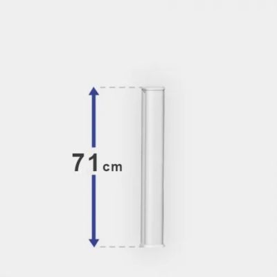 Poteau de clôture PVC avec renfort acier H 71 x L 4 cm blanc pour module de clôture à barreaudage vertical