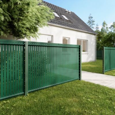 Poteau de clôture de hauteur 130 cm à encoches vert pour panneau de grillage rigide Louga