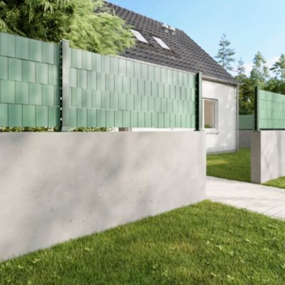 Poteau de clôture de hauteur 200 cm à encoches vert pour panneau de grillage rigide Louga