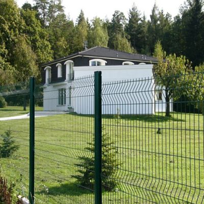 Poteau de clôture de hauteur 240 cm à encoches vert pour panneau de grillage rigide Louga