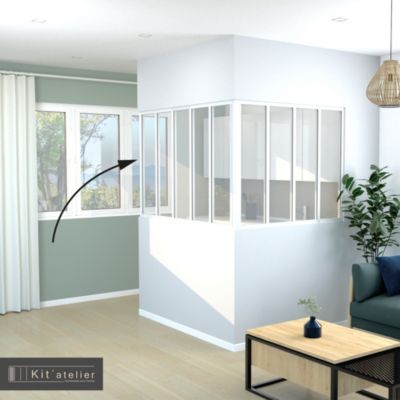 Poteau de terminaison en alumium coloris blanc thermolaqué H.108cm