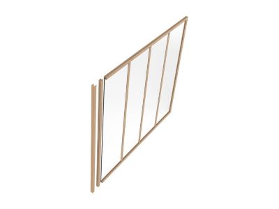 Poteau de terminaison pour verrière en aluminium thermolaqué - H105 cm - Naturel clair - BAYVIEW