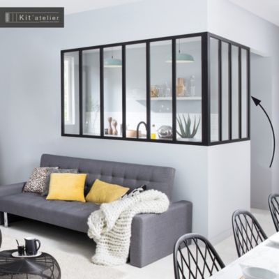 Poteau de terminaisonen aluminium coloris noir sablé H.130cm