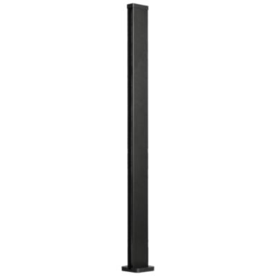 Poteau en aluminium anthracite avec base de fixation en acier pour clôture Neva Klikstrom, H.95cm