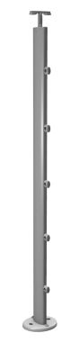 Poteau garde-corps pose à plat Prestio ral 9006 Kordo